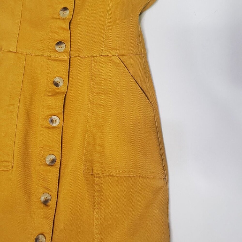 H&M Divided Dress Women's Size 2 Denim Overall Jumper Mustard Gold 90s Y2K Retro - Picture 11 of 16